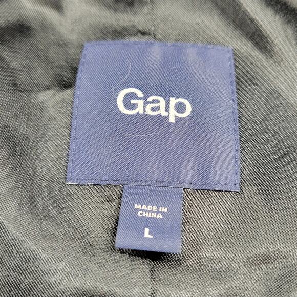 Gap Womens Vest Large Black Wool Blend Plunging Neck Waist Tie Double Breasted - Picture 13 of 13